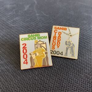 Sahib Shrine Circus Mom and Dad Pin 2004 Collectors Pins with Backs Great Cond.